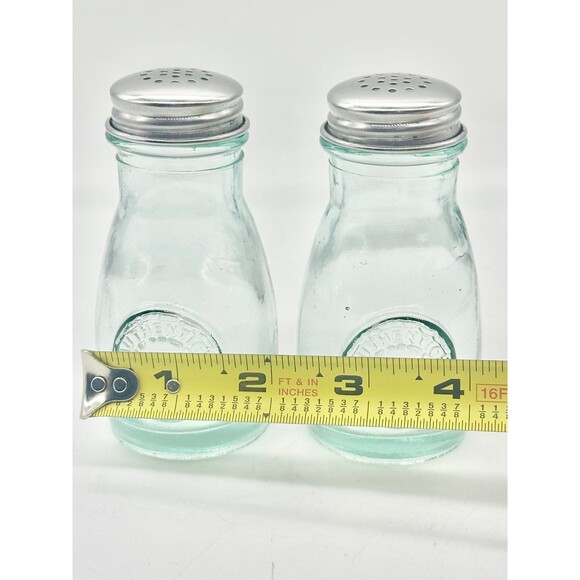Vidrios San Miguel 100% Recycled Authentic Glass Salt Pepper Shakers Green 4 Oz - Picture 9 of 10